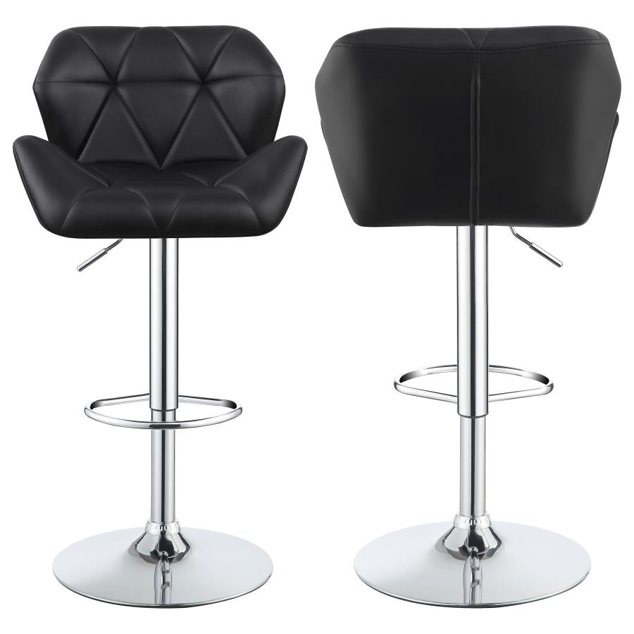 Berrington Adjustable Bar Stools Chrome and Black (Set of 2) - 100425