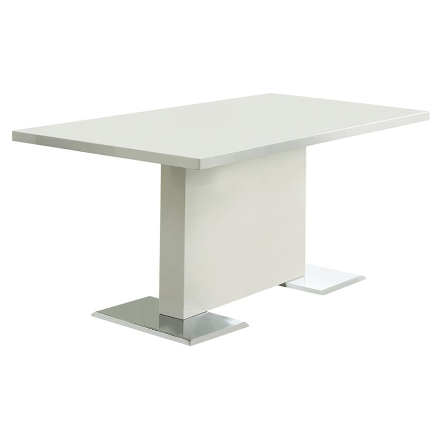 Anges 5-piece Dining Set White High Gloss and Black - 102310-S5K