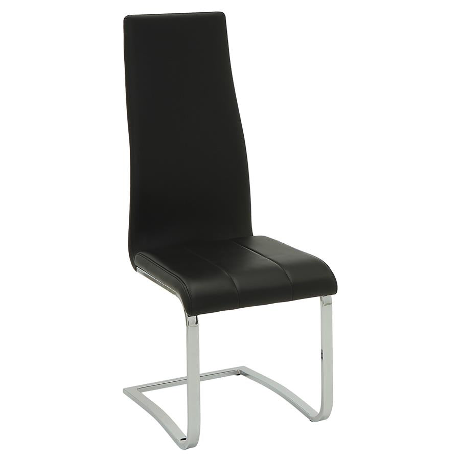 Anges 5-piece Dining Set White High Gloss and Black - 102310-S5K