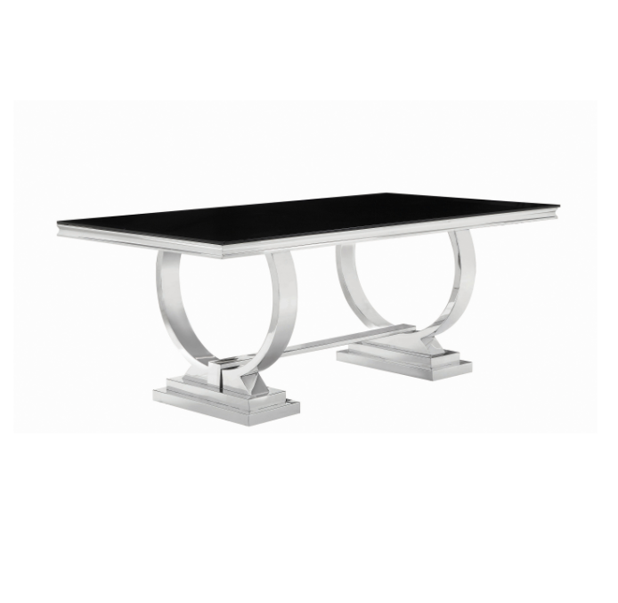 Antoine 5-piece Rectangular Dining Set Chrome