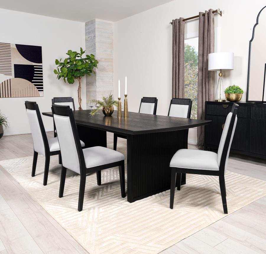 Brookmead 7-piece Rectangular Dining Set with 18" Removable Extension Leaf Black-108231-S7
