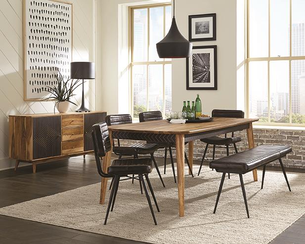 Partridge Wooden Dining Table Set Natural Sheesham 110571