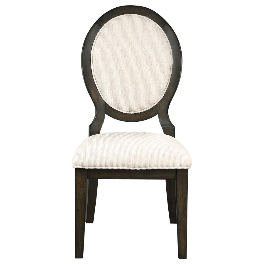Twyla 5-Piece Round Dining Set Dark Cocoa And Cream-115101-S5