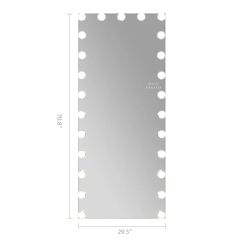 Hollywood Vanity Mirror - Full Length Vanity Mirror with 25 Dimmable LED Bulbs VNT-18075-JM-WHT