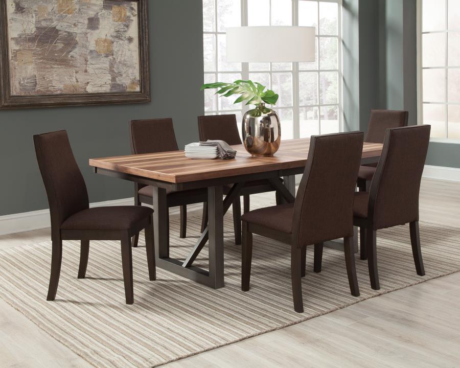 Spring Creek 5-piece Dining Room Set Natural Walnut and Chocolate Brown - 106581-S5