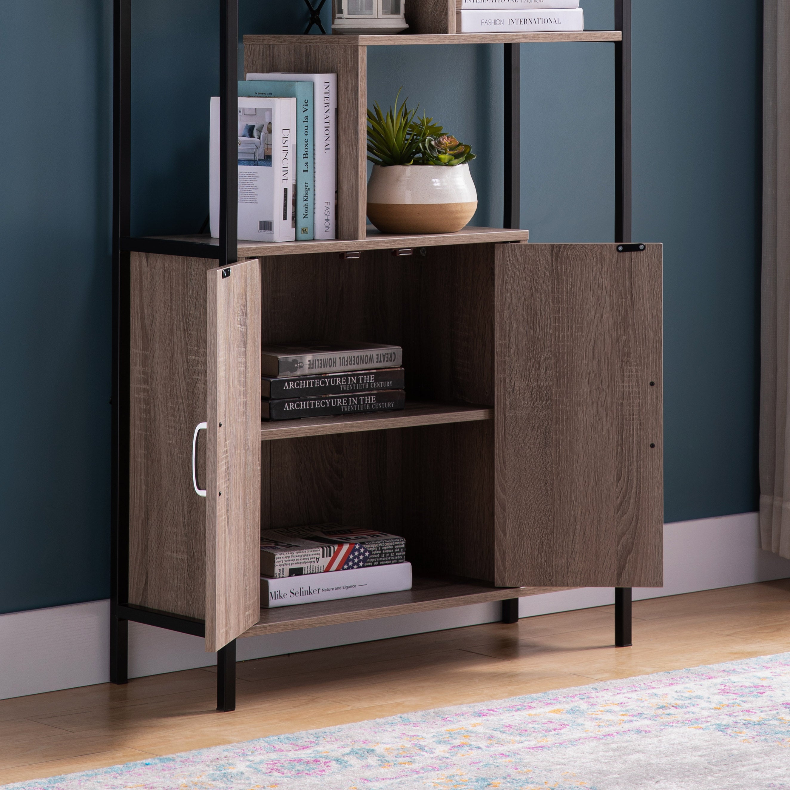 223085 | DISPLAY CABINET - DARK TAUPE & BLACK