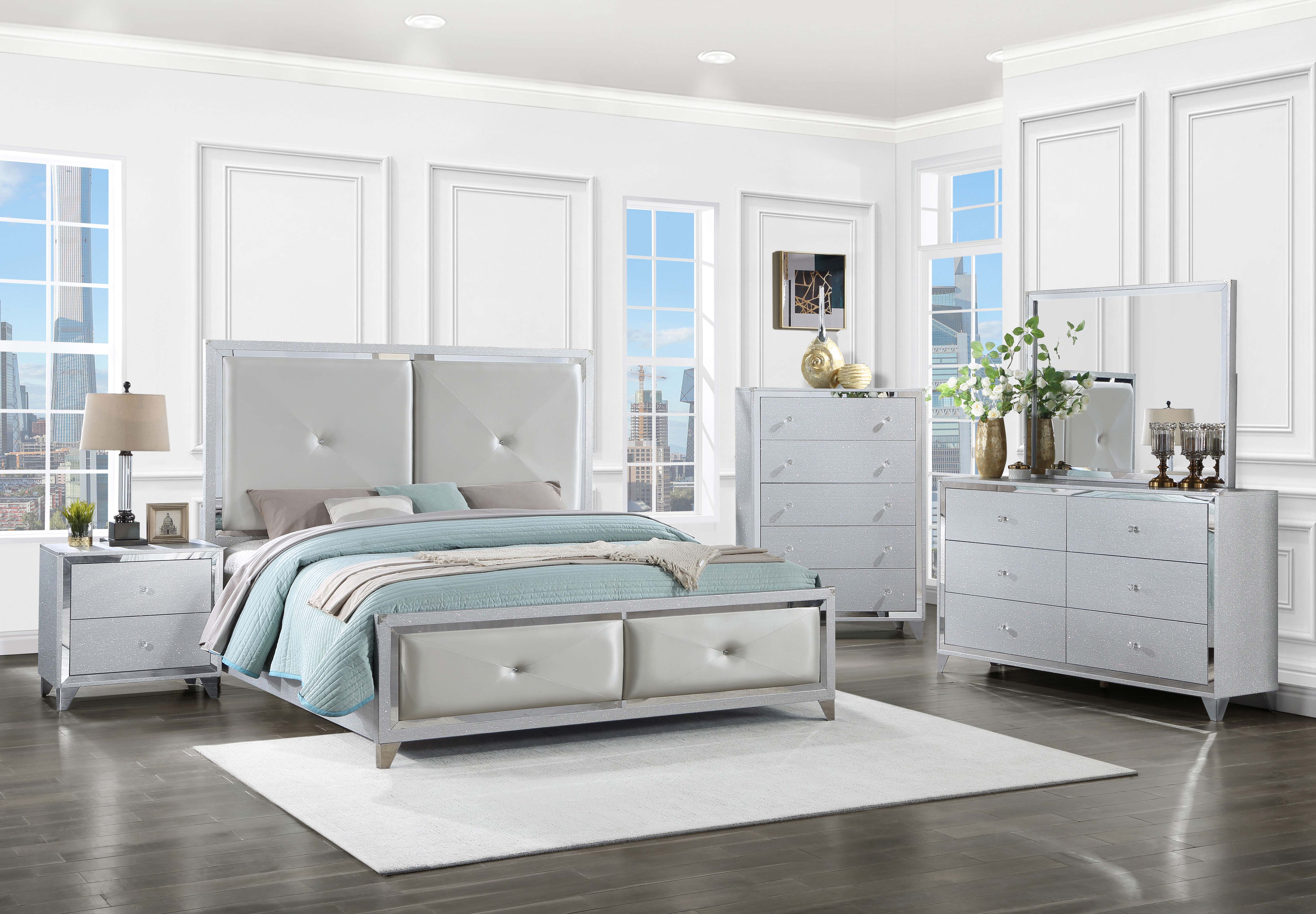 Larue 5-piece California King Bedroom Set Silver 224491KW-S5