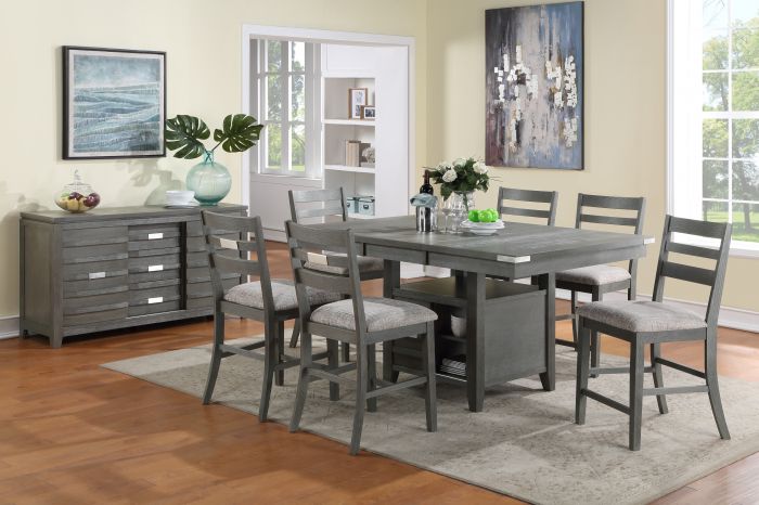 7 Piece Set Palmero Gray Pub Dining Set - VH3800-7PC