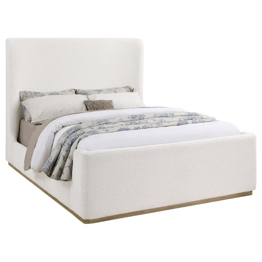 Nala Upholstered Queen Sleigh Bed Cream - 302046Q