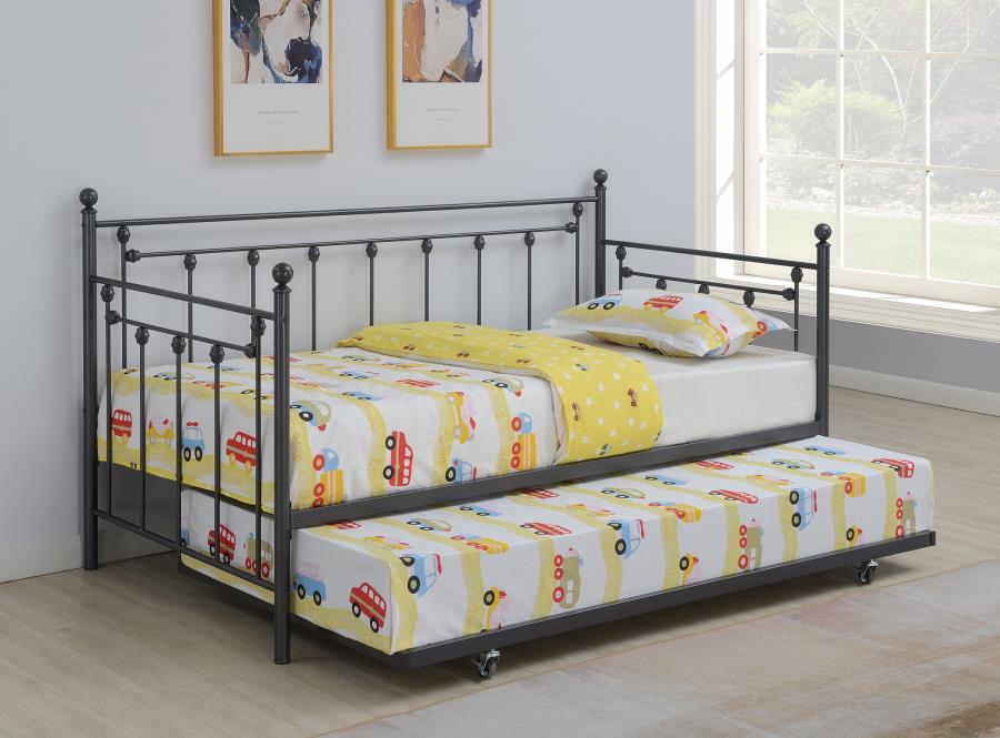 Nocus Spindle Metal Twin Daybed with Trundle-306057