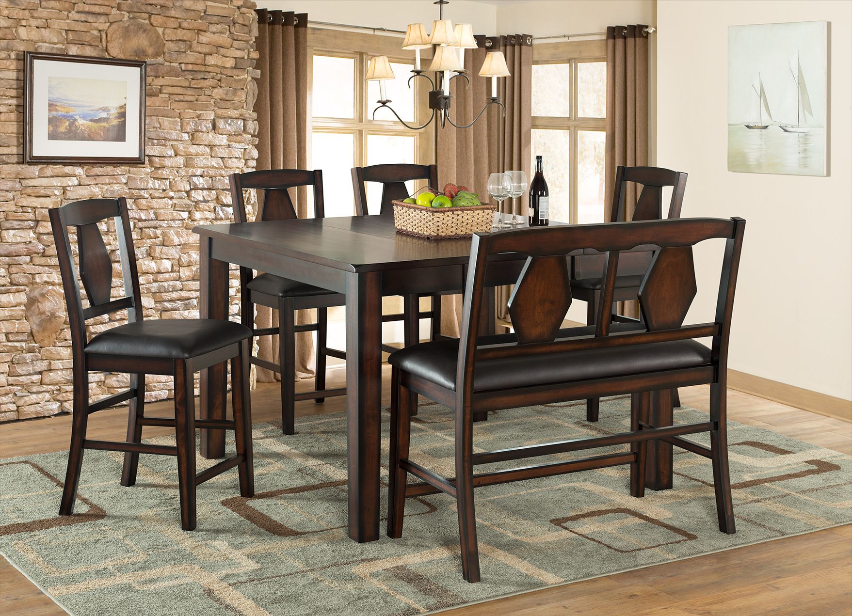Tuscan Hills 6 Piece Pub Dining Set - VH2300-6PC