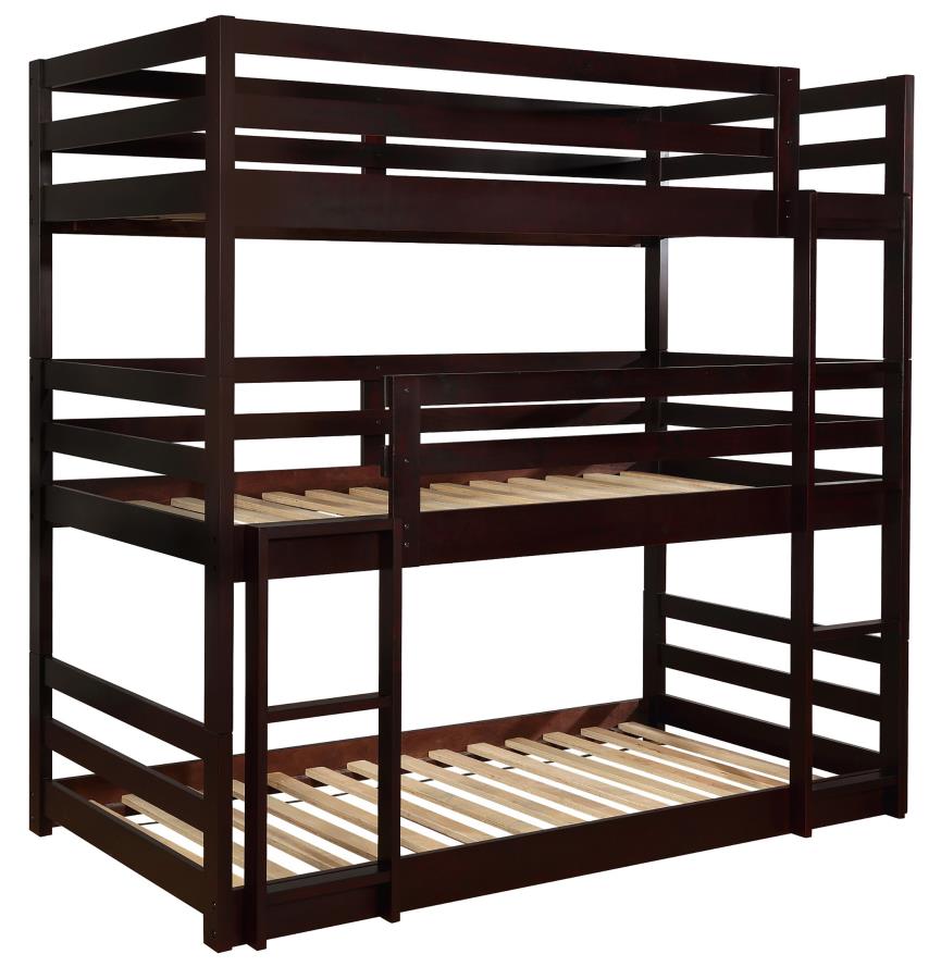 Sandler Twin Triple Bunk Bed Cappuccino- 400302