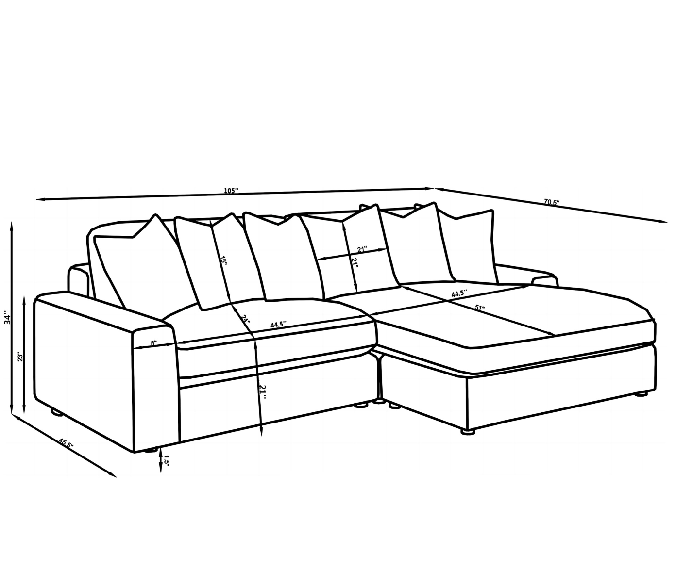 Blaine Upholstered Reversible Sectional Sofa Sand