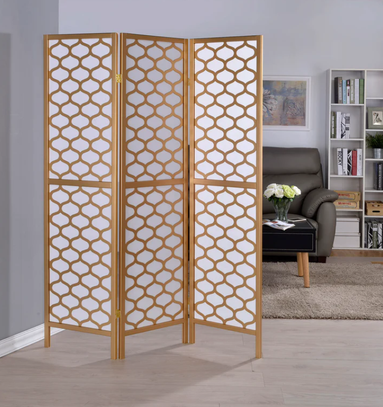 Panel Wood Screen Gold Pattern- 5460
