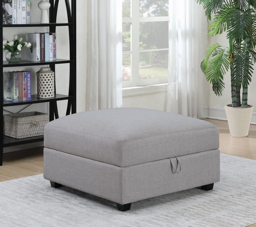 Cambria Upholstered Square Storage Ottoman Grey - 551513