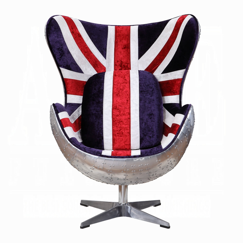 Brancaster British Flag Accent Chair W/Swivel