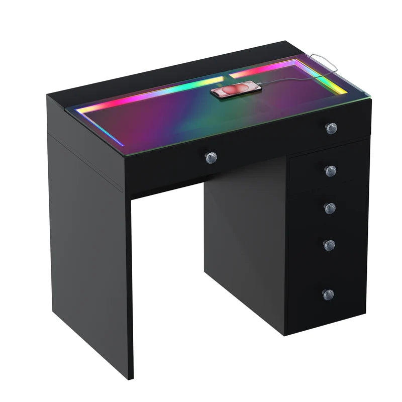 Diana Vanity Desk- 6 Storage Drawers VNT-VD6 RGB-WHT Diana Vanity Desk- 6 Storage Drawers VNT-VD6 RGB-WHT