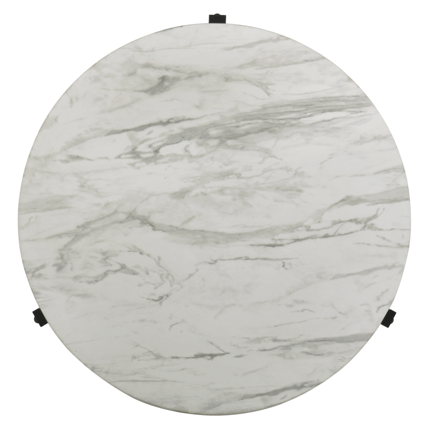 Tandi Round Coffee Table Faux White Marble And Black