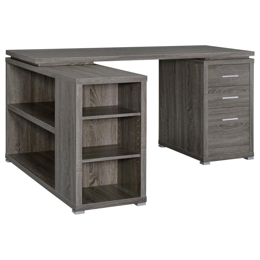 Yvette L-shape Office Desk Weathered Grey - 800518