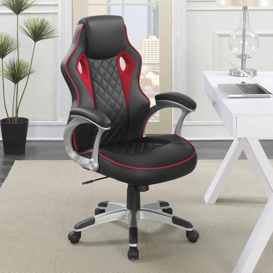Lucas Upholstered Office Chair Black and Red - 801497