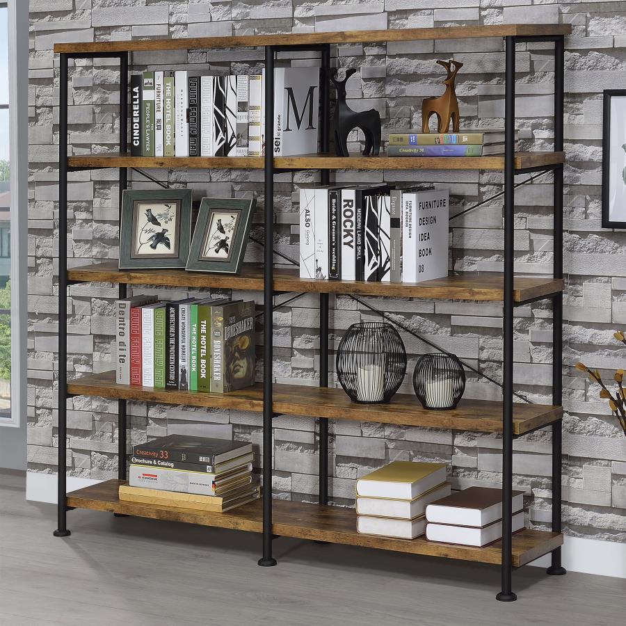 Analiese 4-shelf Open Bookcase Antique Nutmeg - 801543