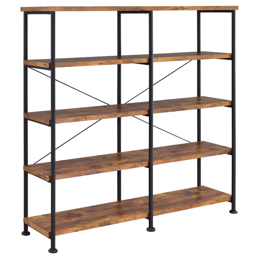 Analiese 4-shelf Open Bookcase Antique Nutmeg - 801543