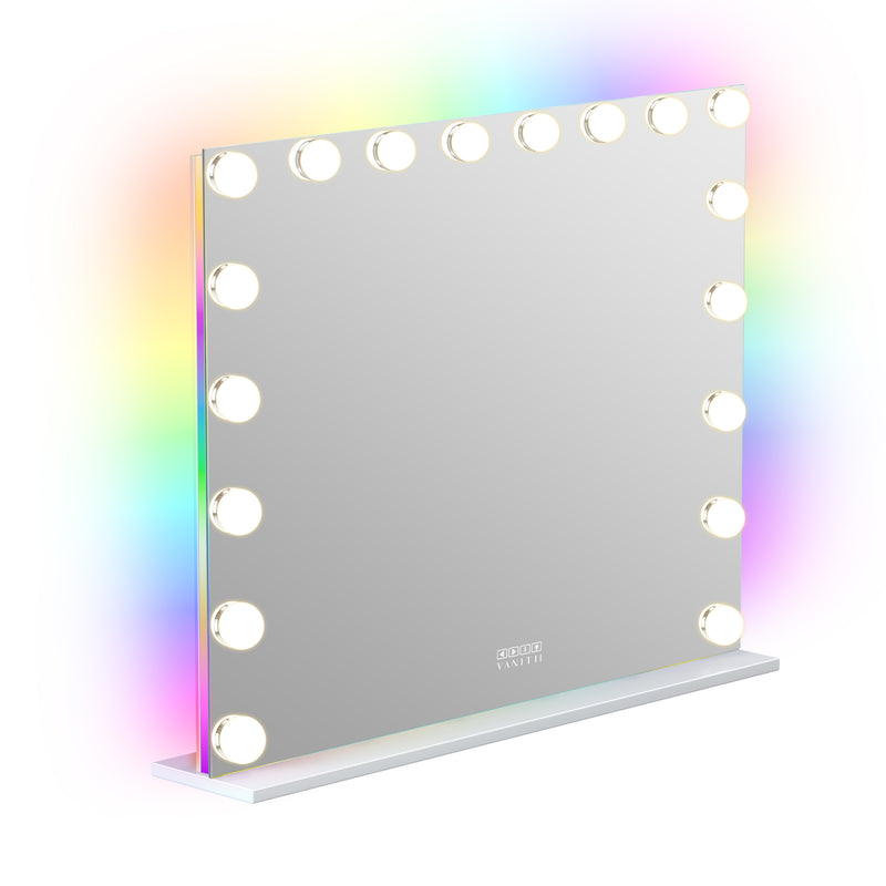 VANITII Mary Hollywood Vanity Mirror with RGB and Bluetooth Speaker- 18 Dimmable LED Bulbs VNT-8058-JMRGB-BT