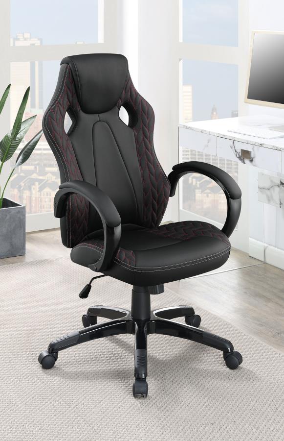 Carlos Arched Armrest Upholstered Office Chair Black - 881426