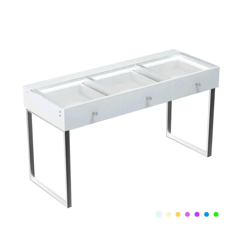 Billie Vanity Desk Pro - 3 Storage Drawers VNT-Billie-RGB-WHT