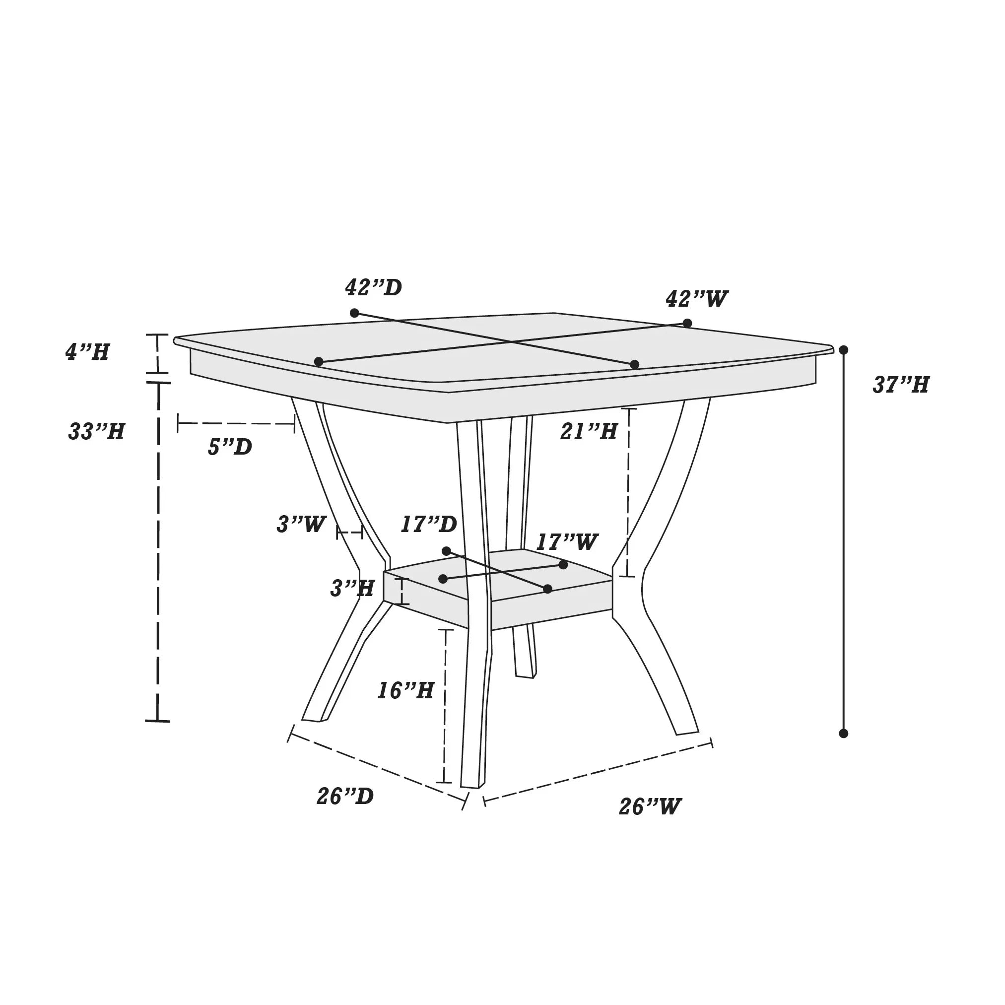 Counter Height Table || F2291