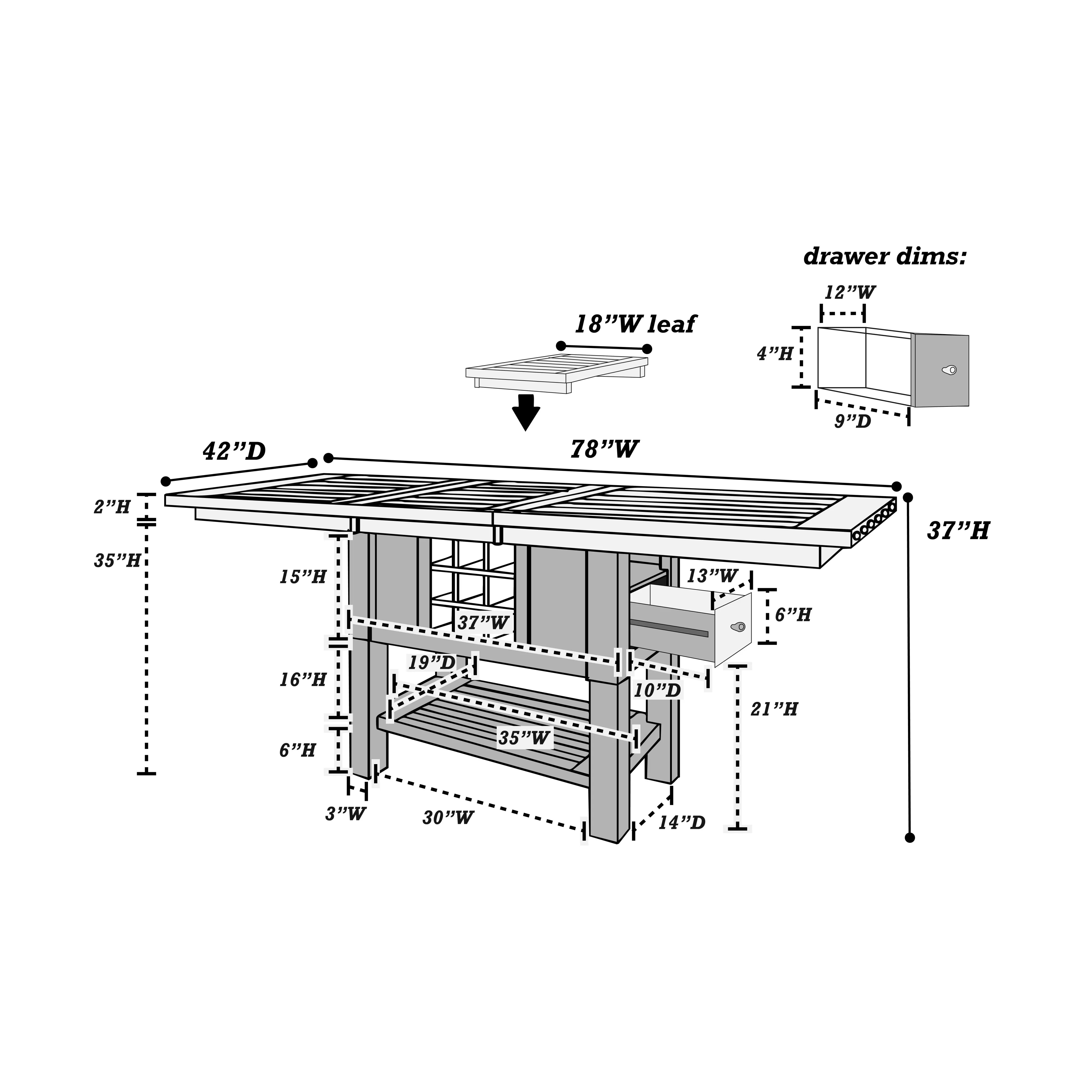 Counter Height Table || F2524
