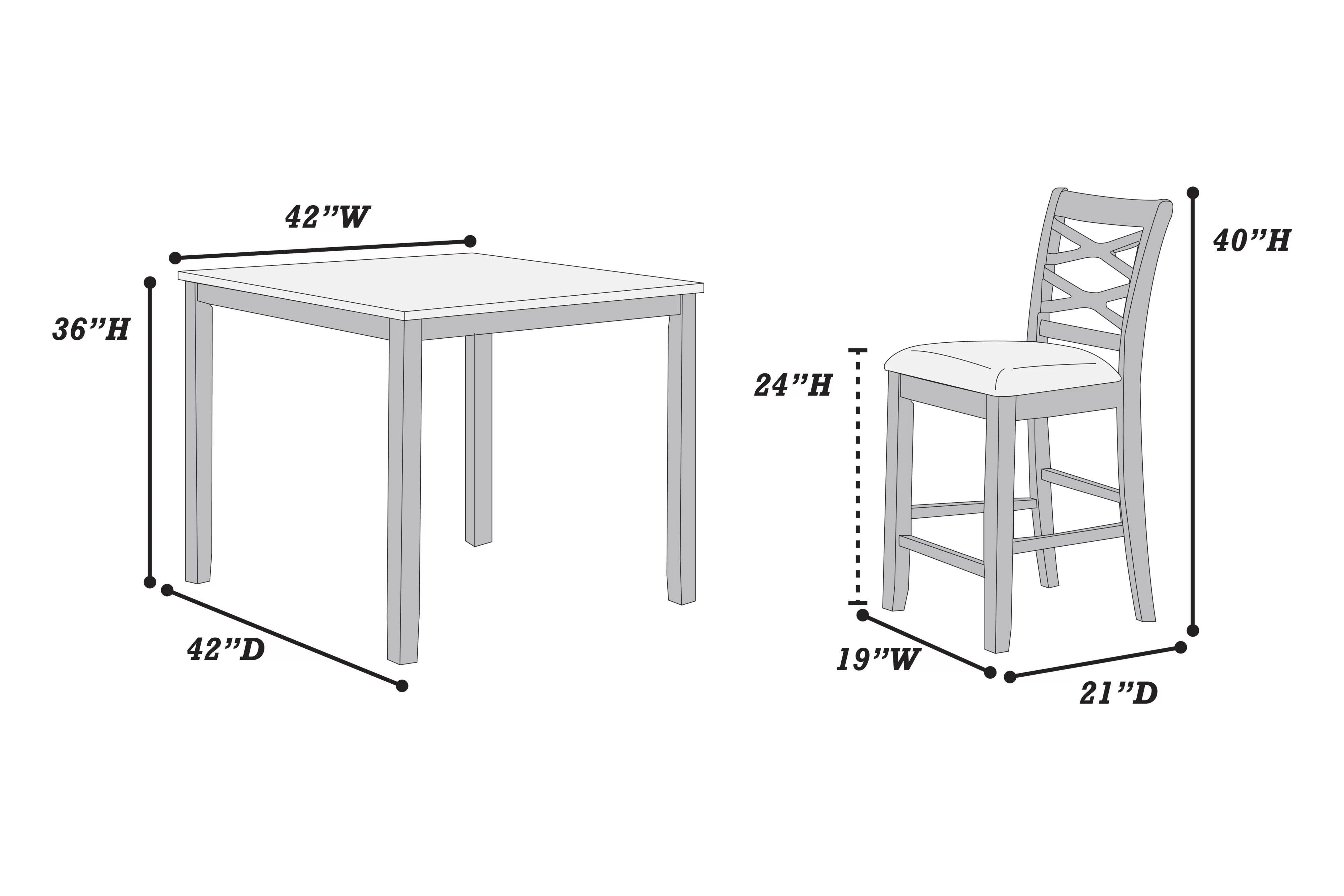 5-Piece Counter Height Table|| F2636