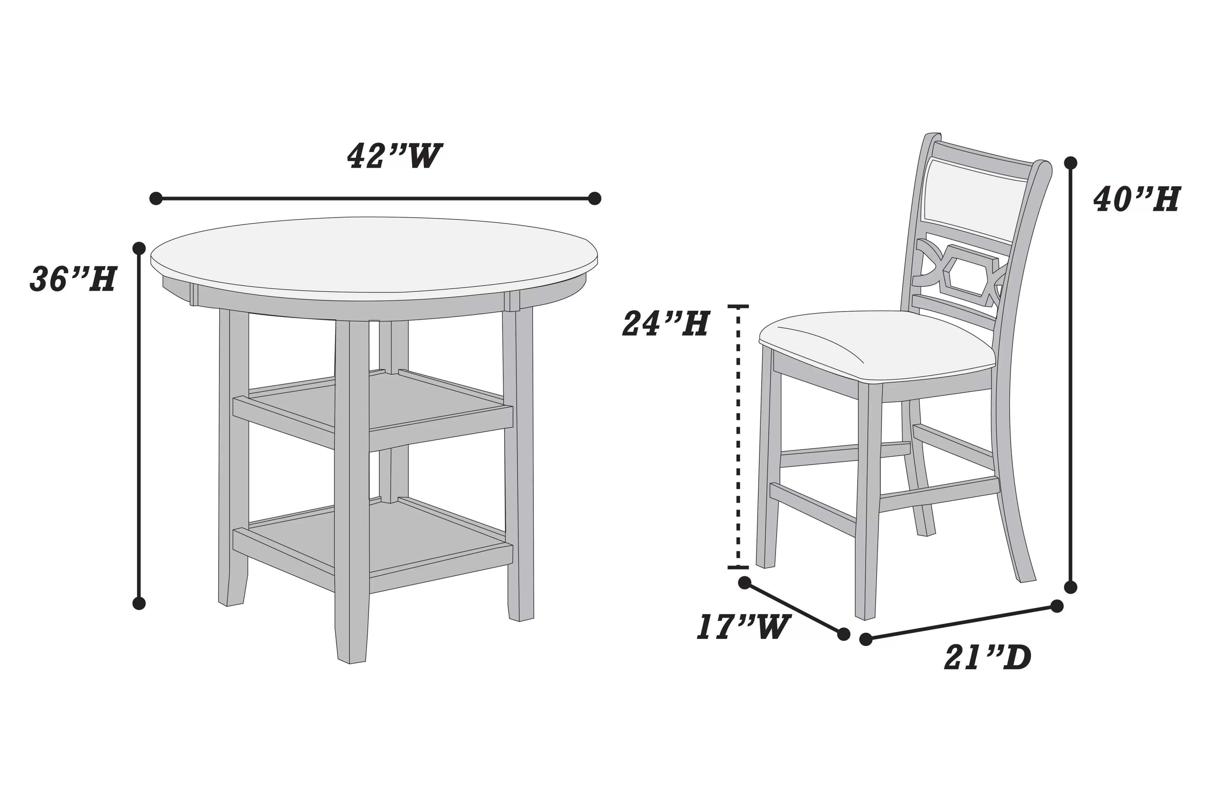 5-Piece Counter Height Table|| F2641