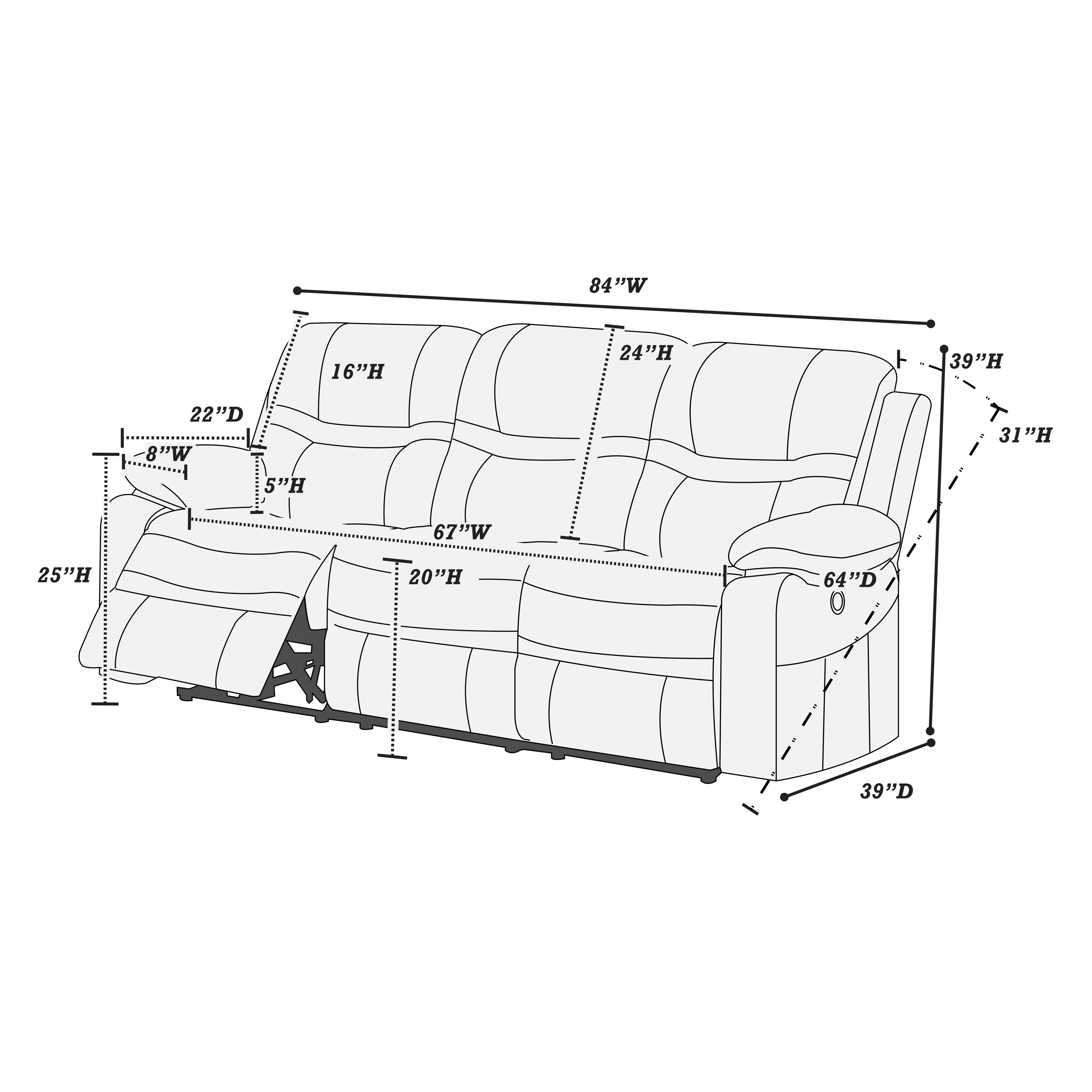 Motion Sofa ||  F6699/ F6647