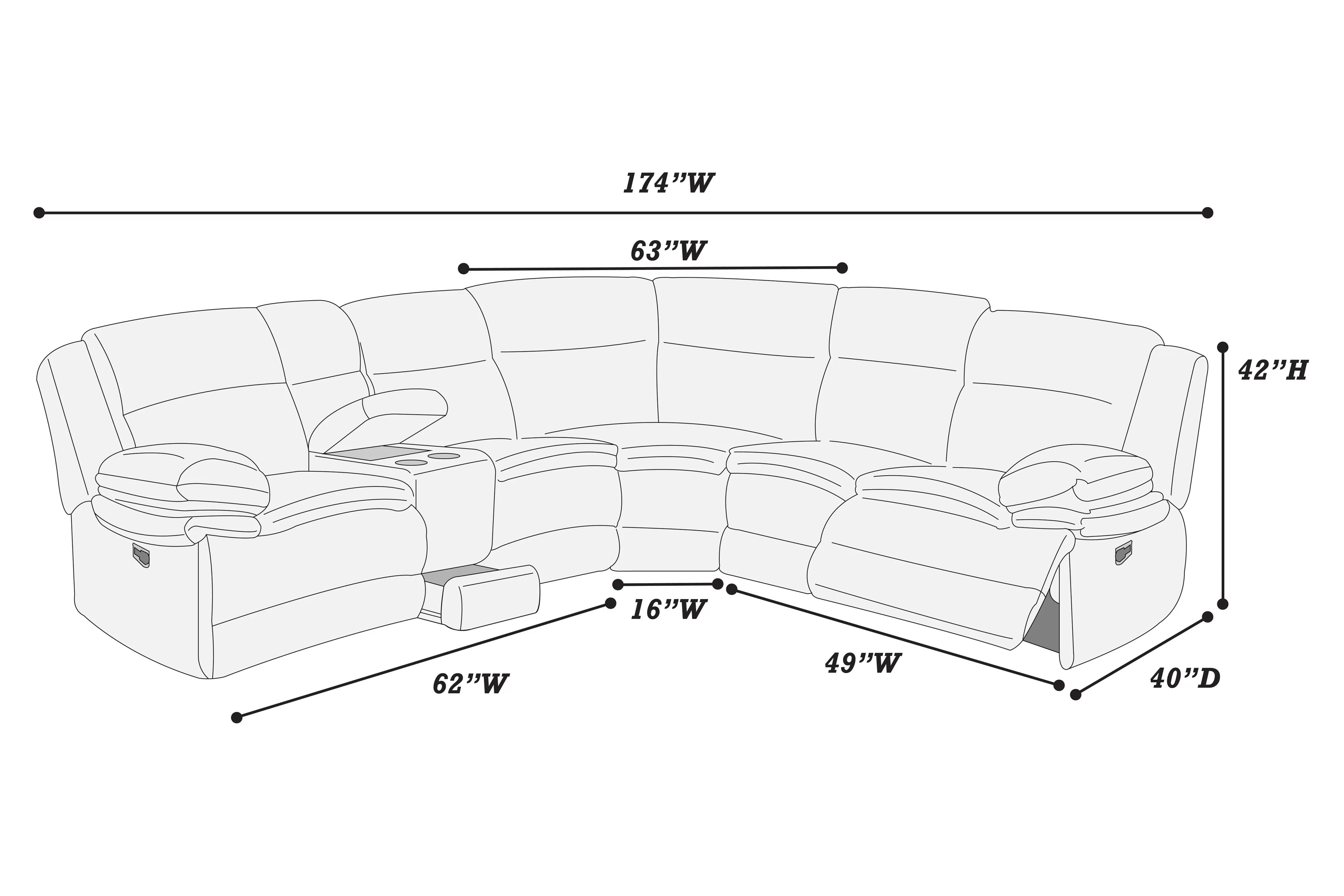 Manual Motion Sectional || F8131 / F8132