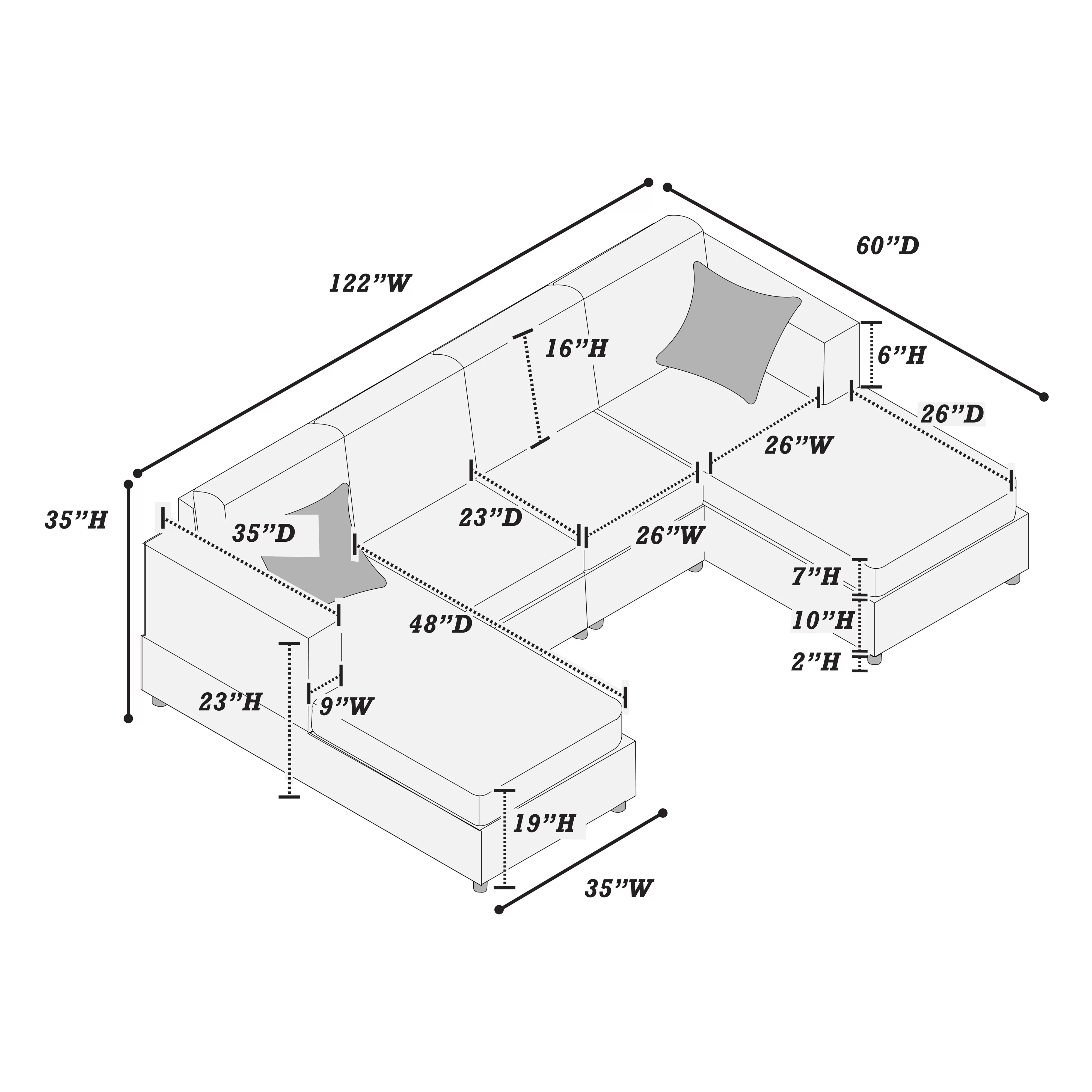 3-Piece Sectional Set ||  F8449 / F8450