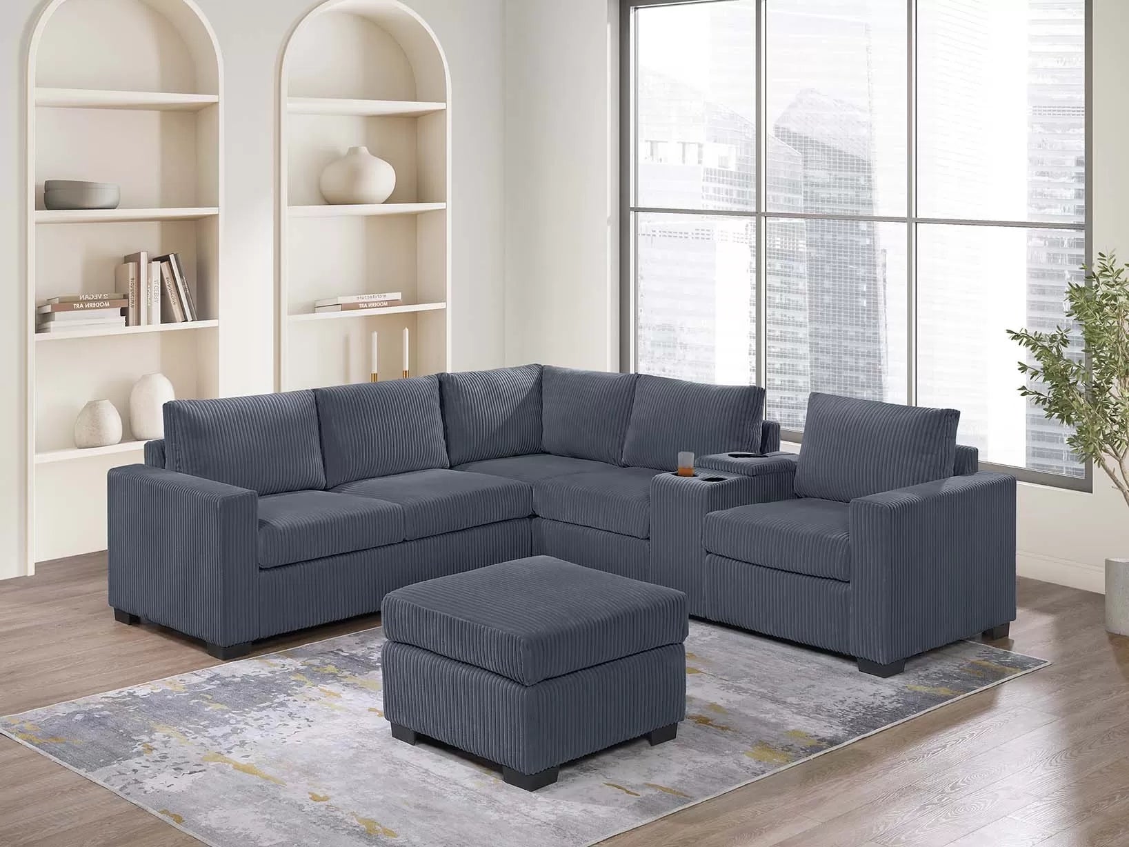 4-Piece Sectional Set W/ Ottoman || F8467 / F8468/ F8344/ F8345