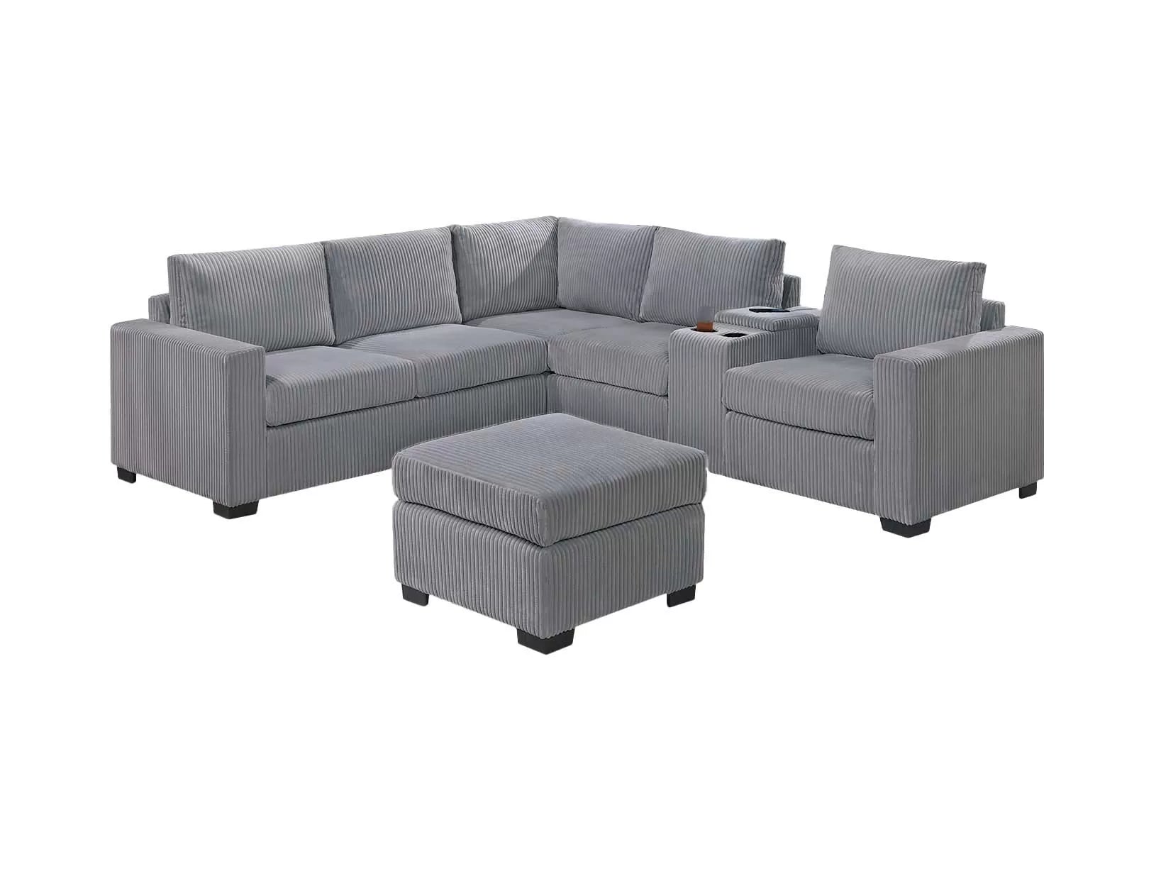 4-Piece Sectional Set W/ Ottoman || F8467 / F8468/ F8344/ F8345