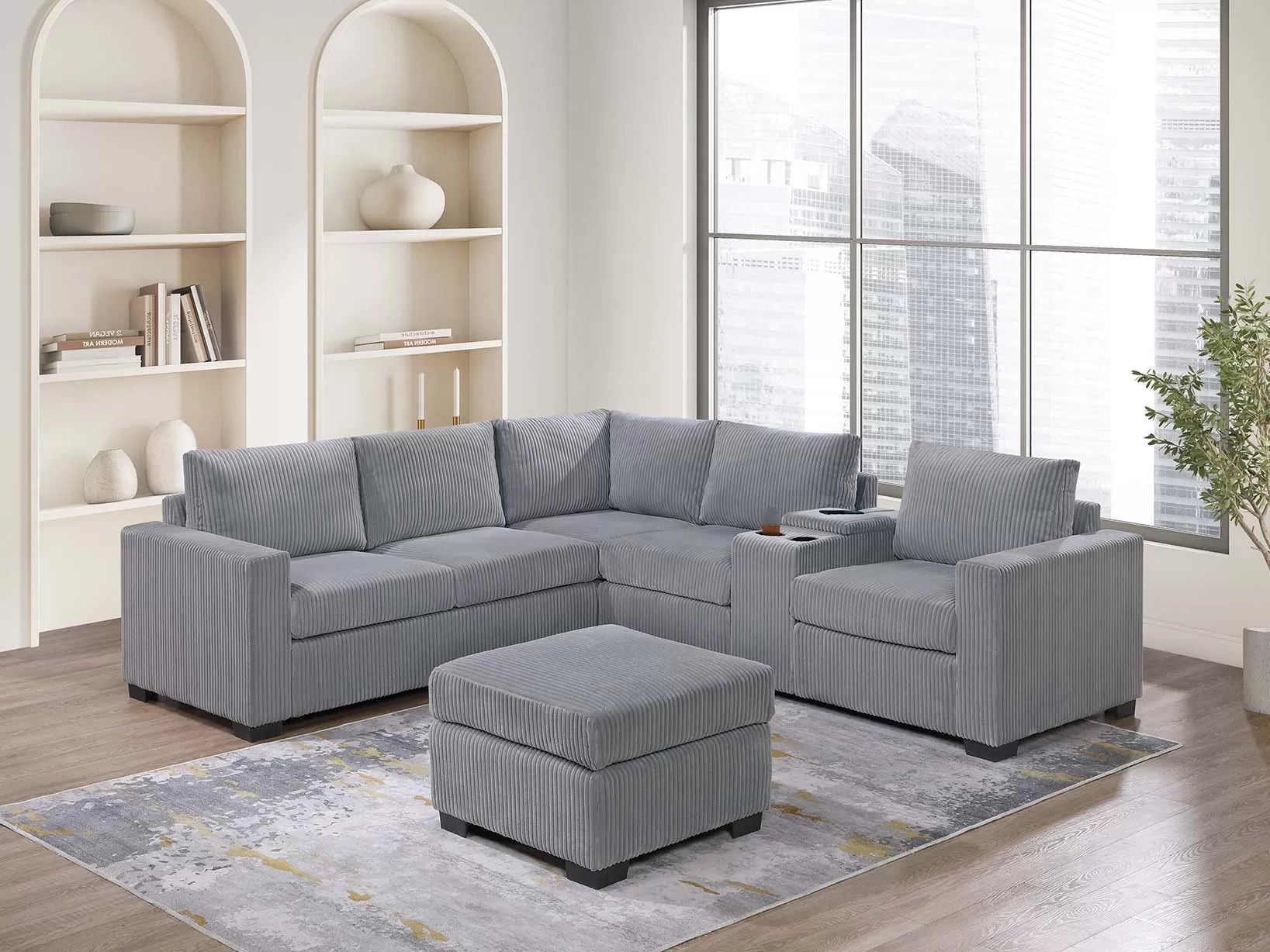 4-Piece Sectional Set W/ Ottoman || F8467 / F8468/ F8344/ F8345