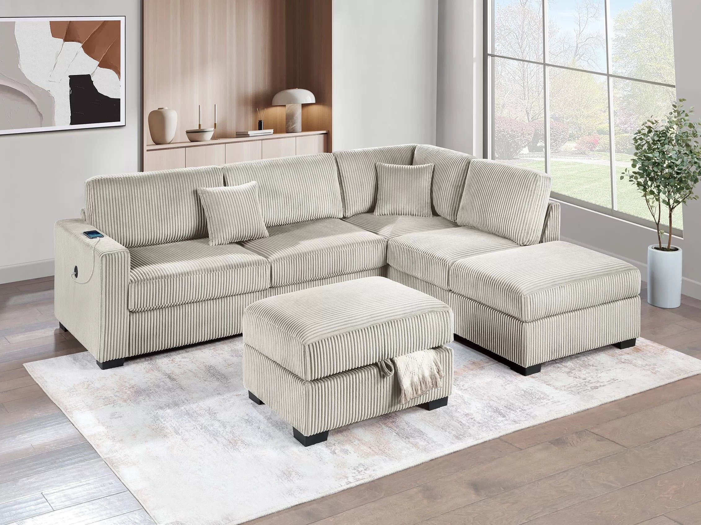 3-Piece Reversible Sectional Set W/ Ottoman || F8481 / F8482