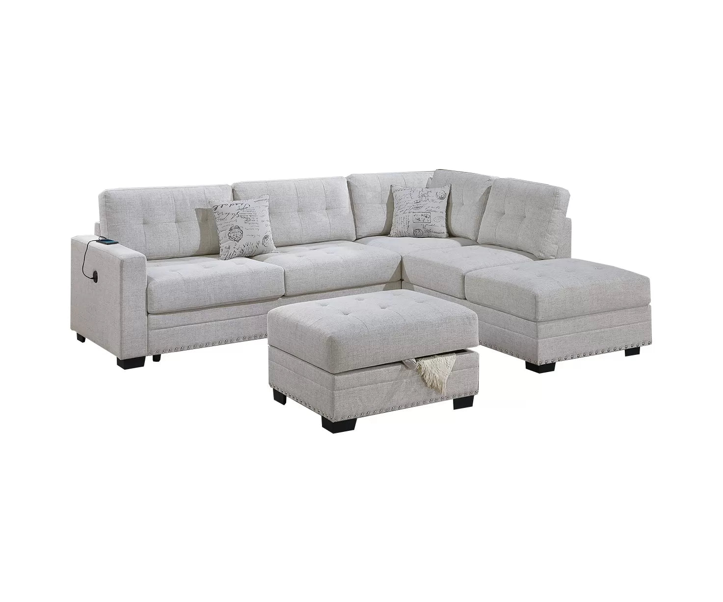 3-Piece Reversible Sectional Set W/ Ottoman ||  F8485 / F8486