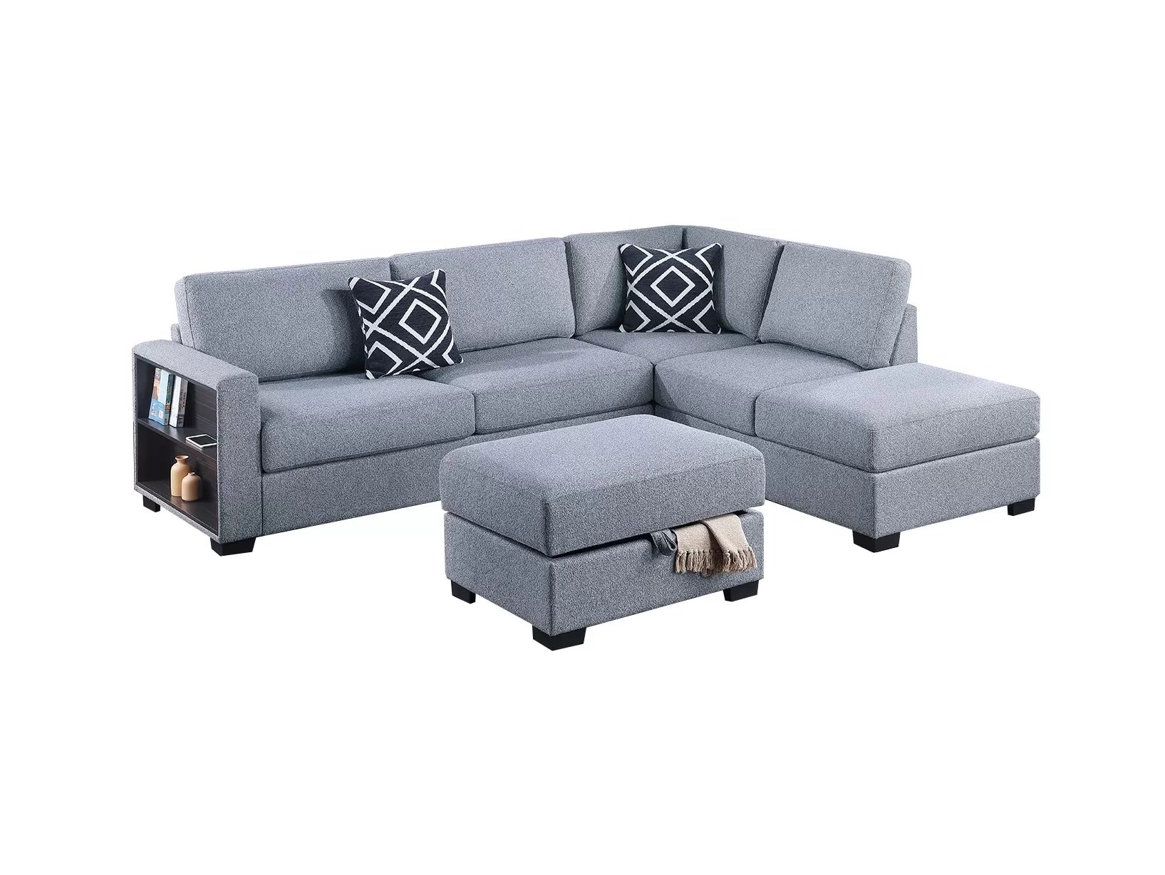 3-Piece Reversible Sectional Set W/ Ottoman ||  F8487 / F8488