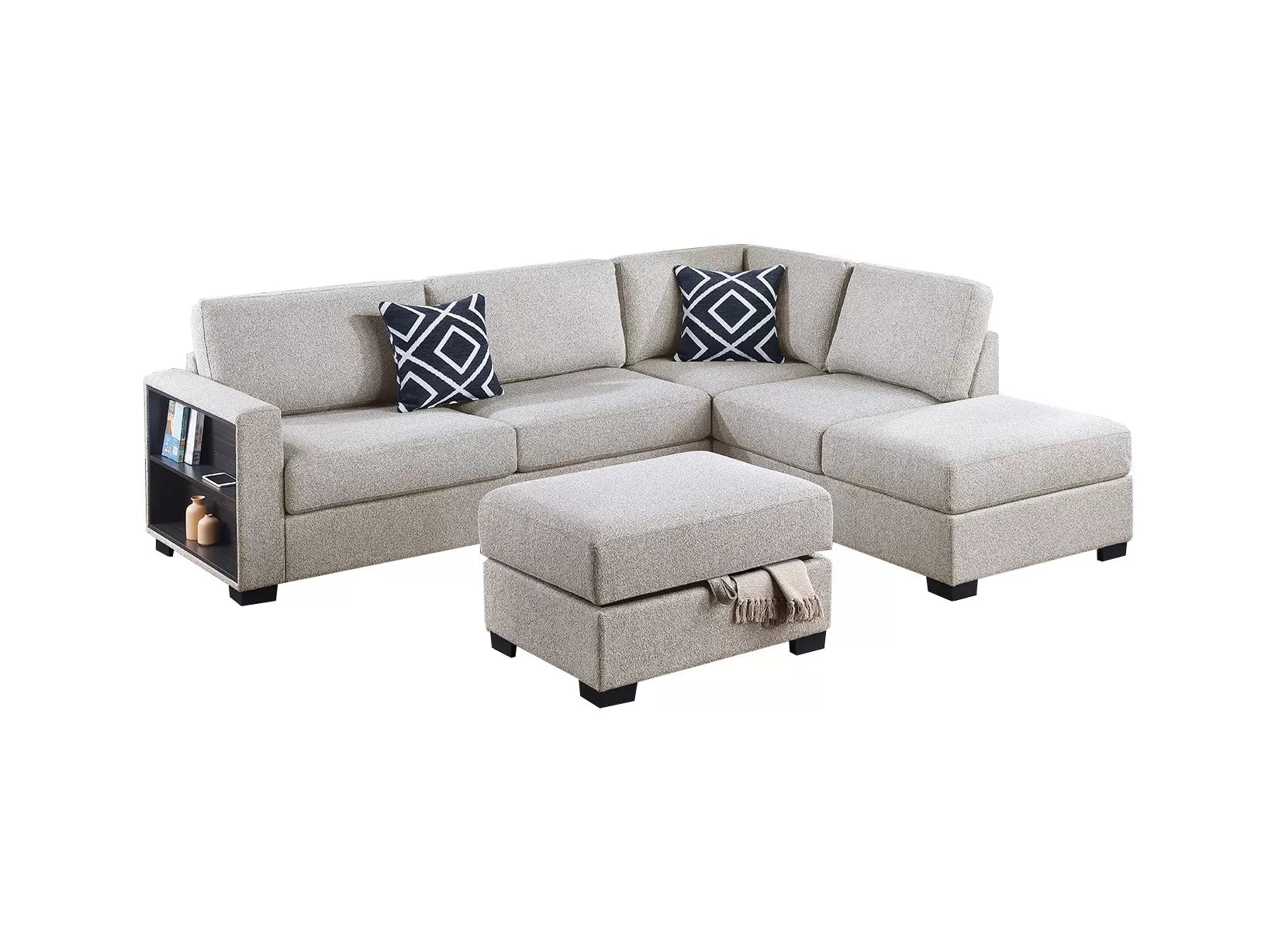 3-Piece Reversible Sectional Set W/ Ottoman ||  F8487 / F8488
