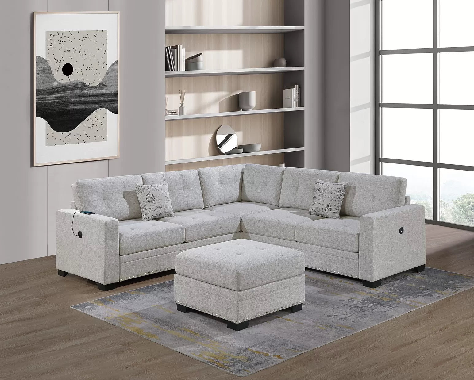 4-Piece Sectional Set W/ Ottoman || F8493 / F8494