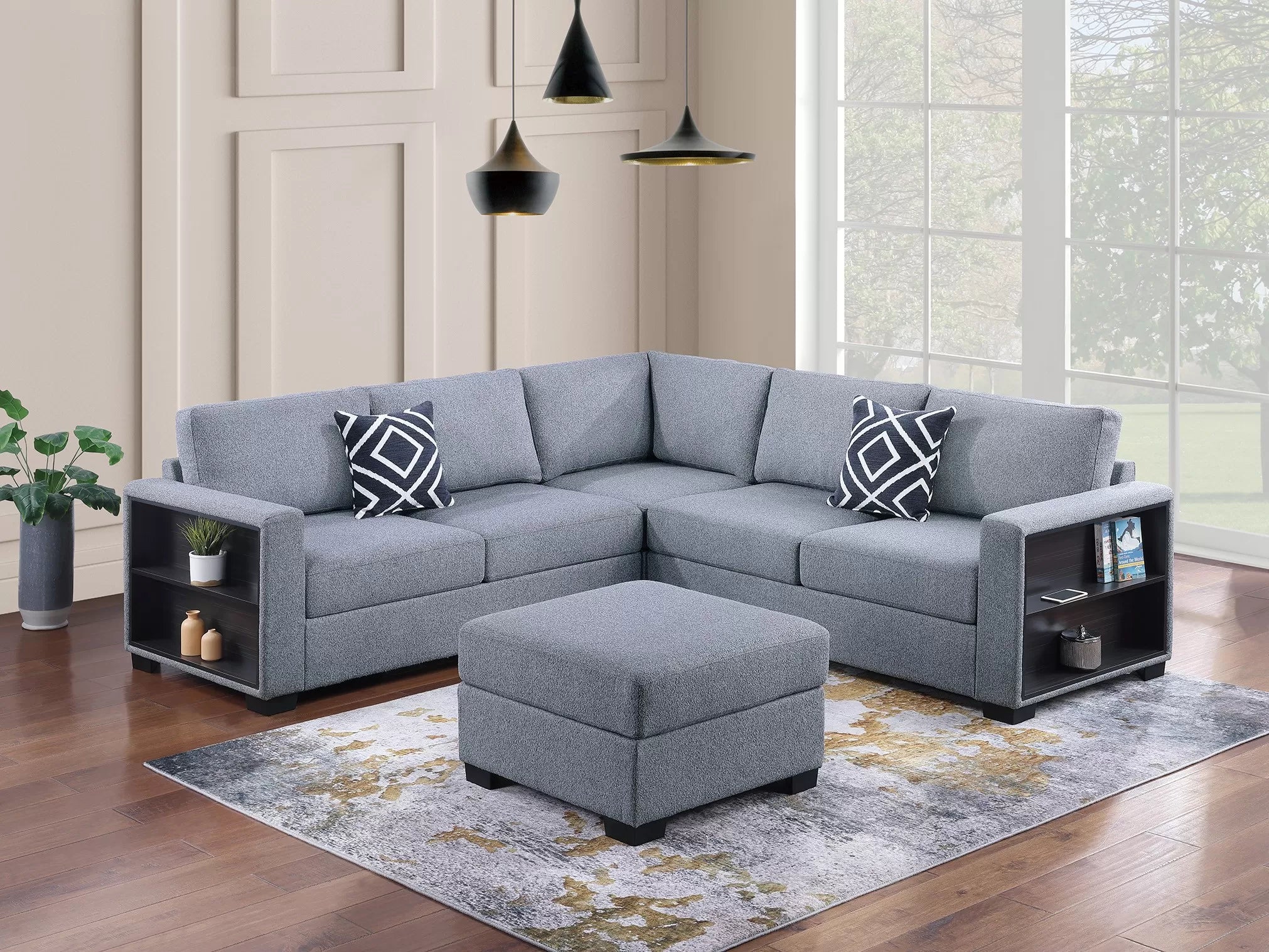 4-Piece Sectional Set W/ Ottoman || F8495 / F8496