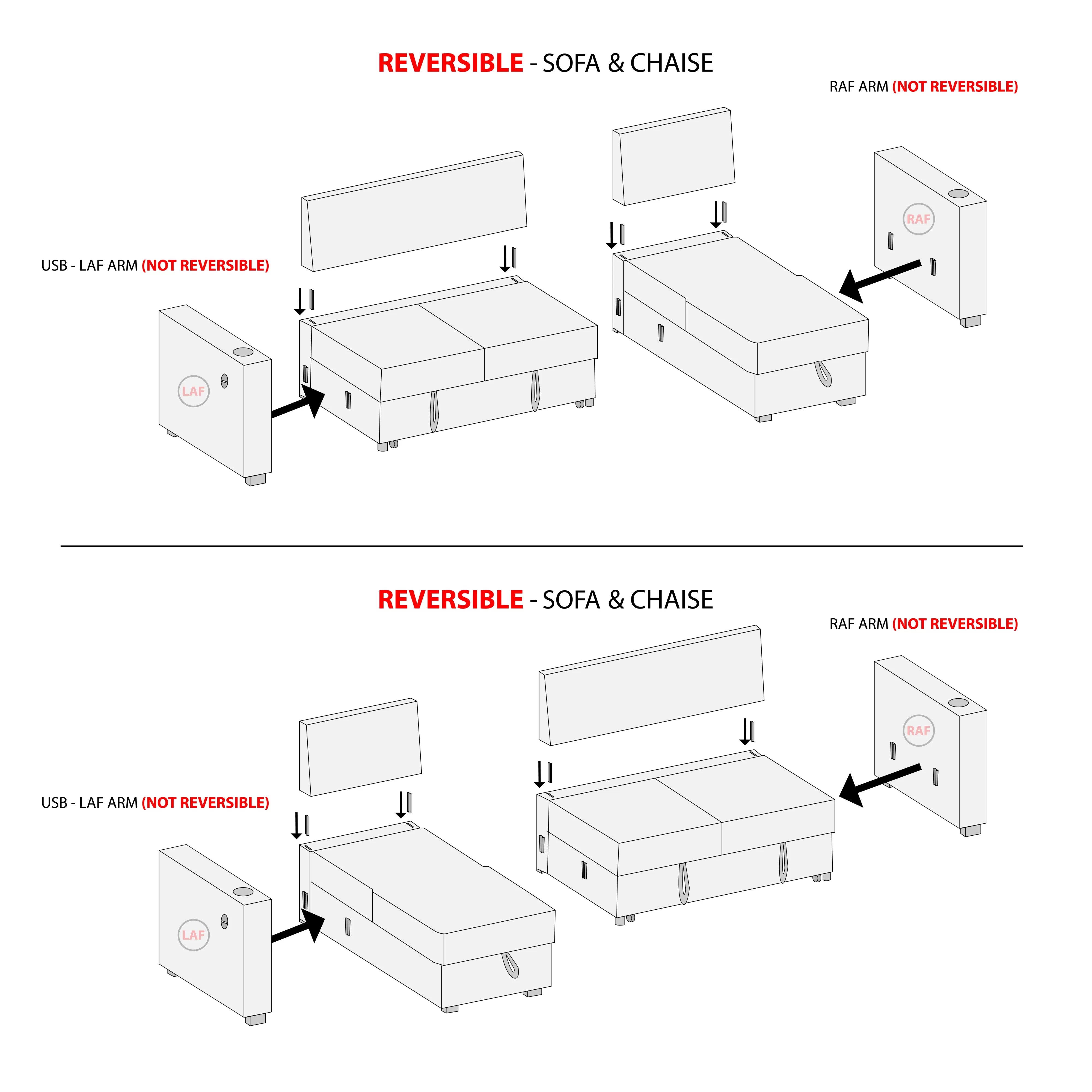 Convertible Sectional || F8543/ F8544