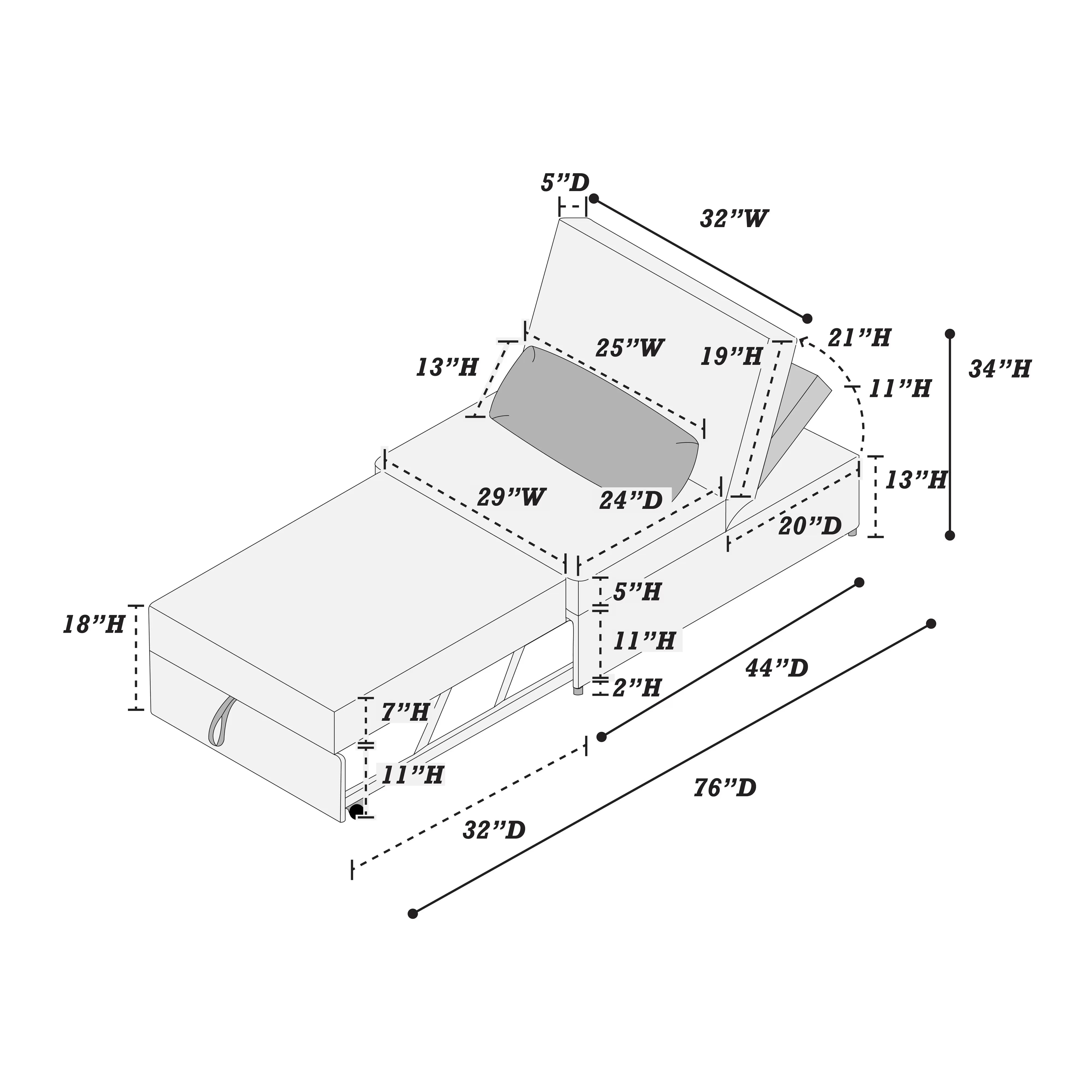 Convertible Sofa || F8545 / F8546 / F8550