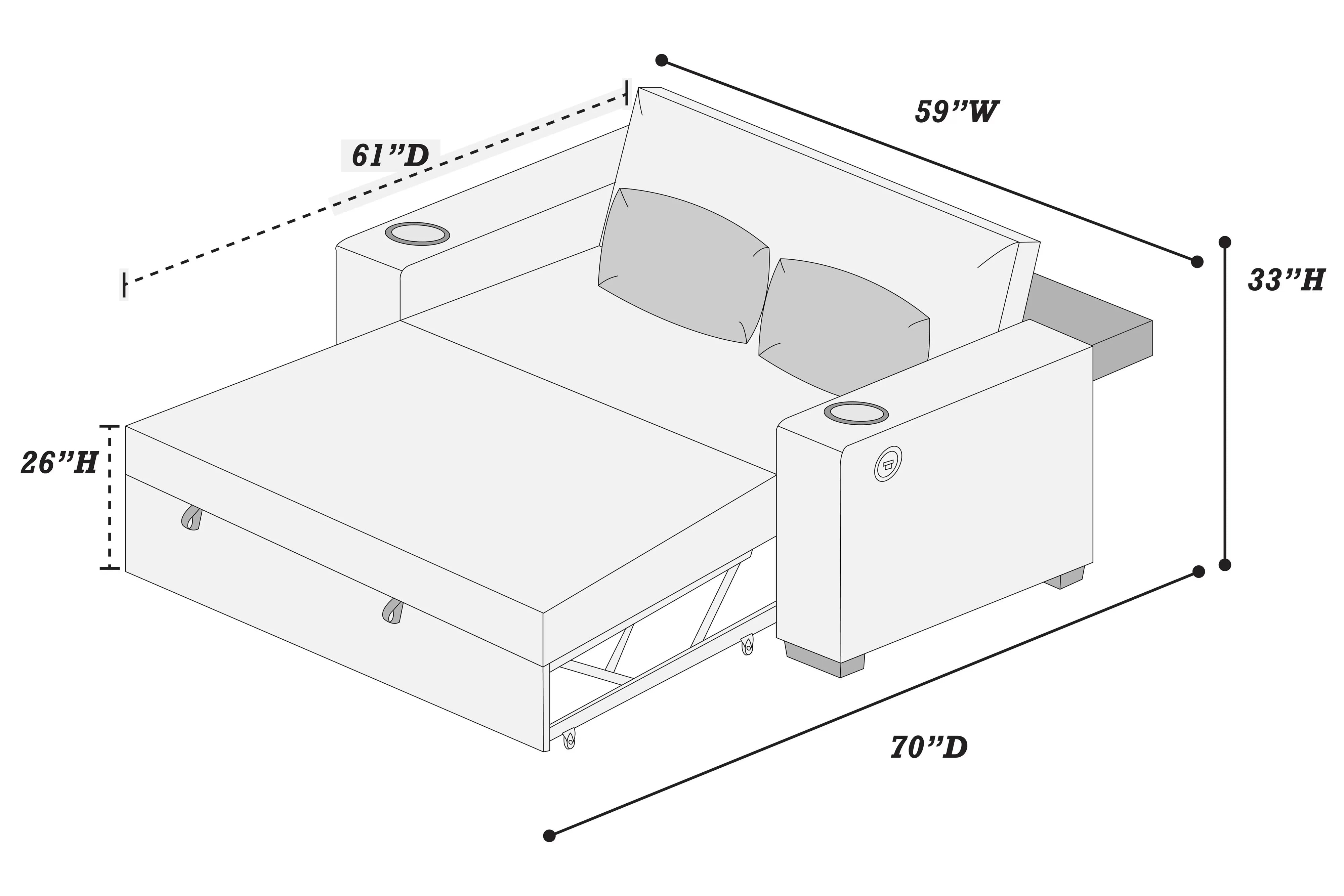Convertible Sofa with 2 Accent Pillows || F8547 / F8548 / F8568