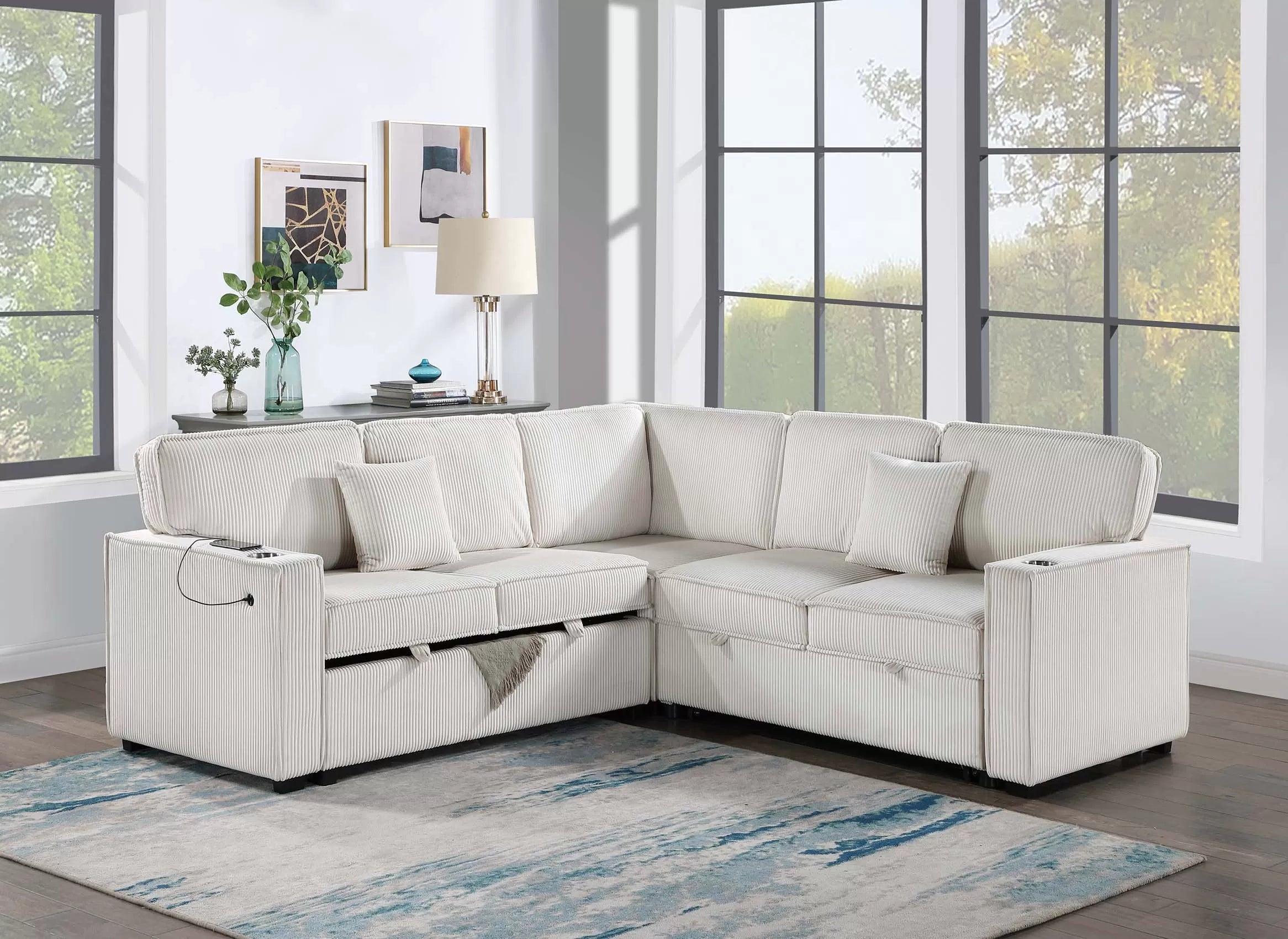 3-Piece Convertible Sectional || F8555 / F8556