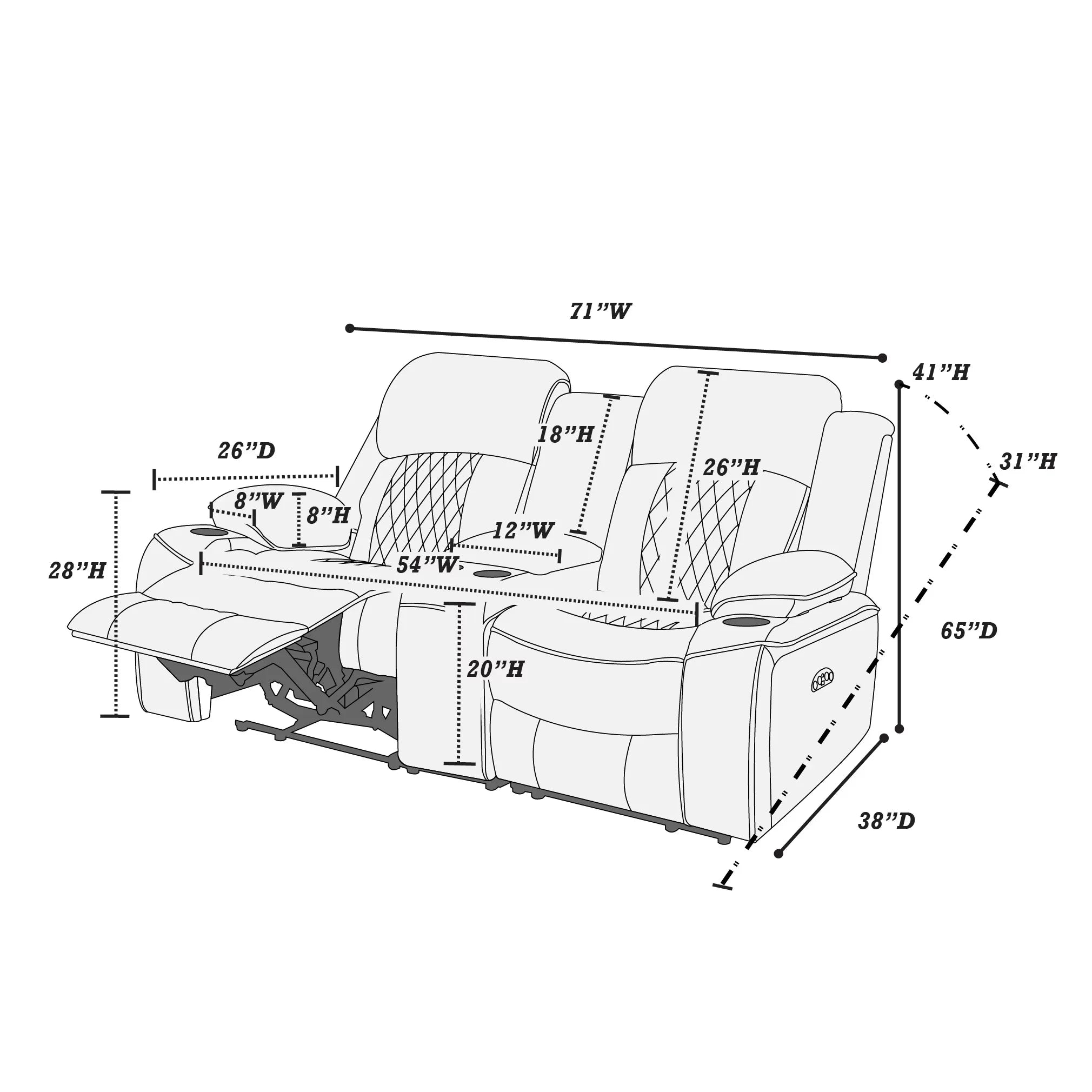Power Reclining Loveseat ||  F86402 / F86405